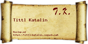 Tittl Katalin névjegykártya